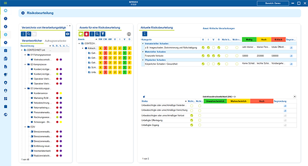 INPRIVE Screenshot Risikobeurteilung