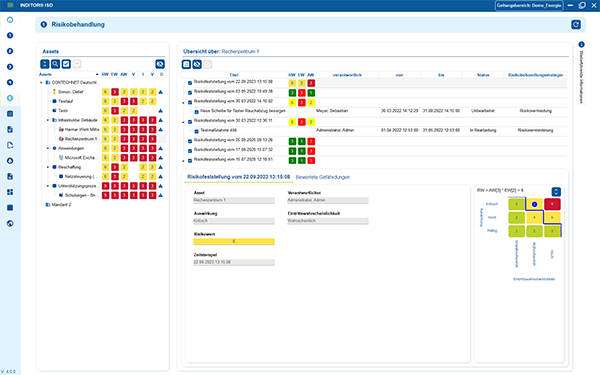 INDITOR Screenshot Risikobehandlung