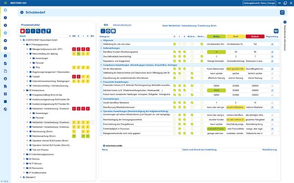 INDITOR Screenshot Schutzbedarfsfeststellung